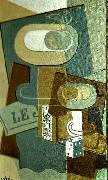 Juan Gris stilleben med tarning painting
